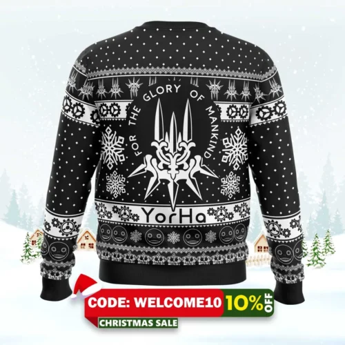 yorha nier automata ugly christmas sweater 2