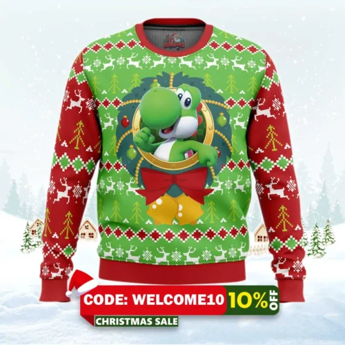 yoshi super mario ugly christmas sweater 1