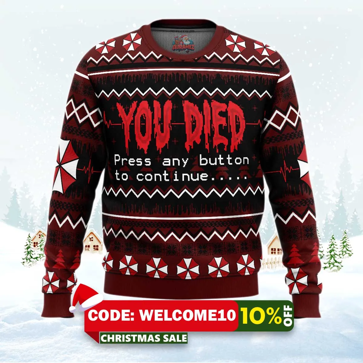 you died resident evil ugly christmas sweater 1 you died resident evil ugly christmas sweater 1