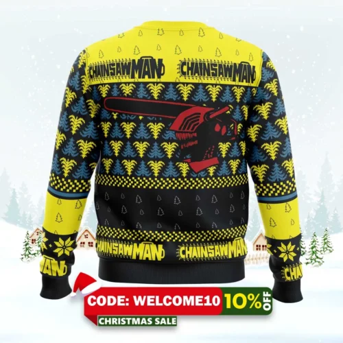 you make it fell like christmas chainsaw man ugly christmas sweater 2
