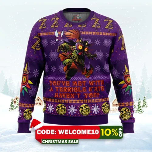 you met with a terrible fate the legend of zelda ugly christmas sweater 1