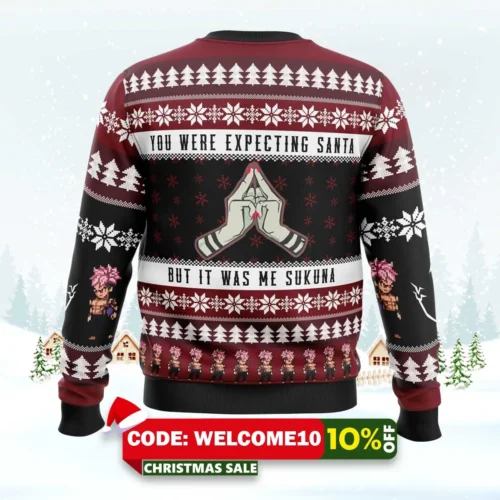you were expecting santa sukuna jujutsu kaisen ugly christmas sweater 2