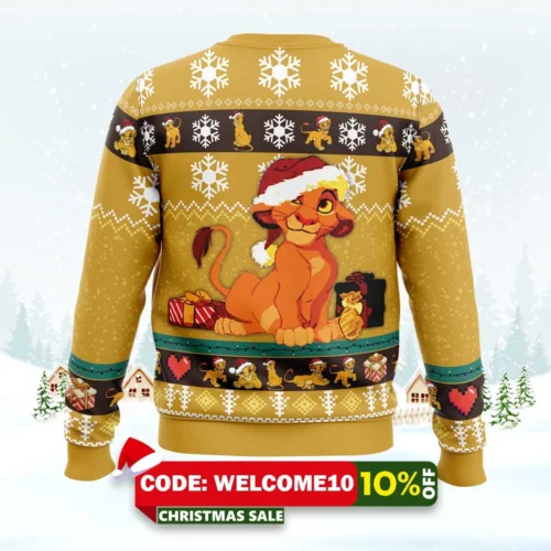 young simba the lion king ugly christmas sweater 2
