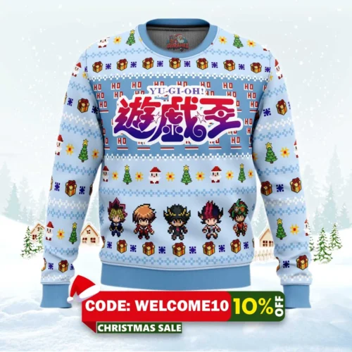 yugioh character sprites ugly christmas sweater 1