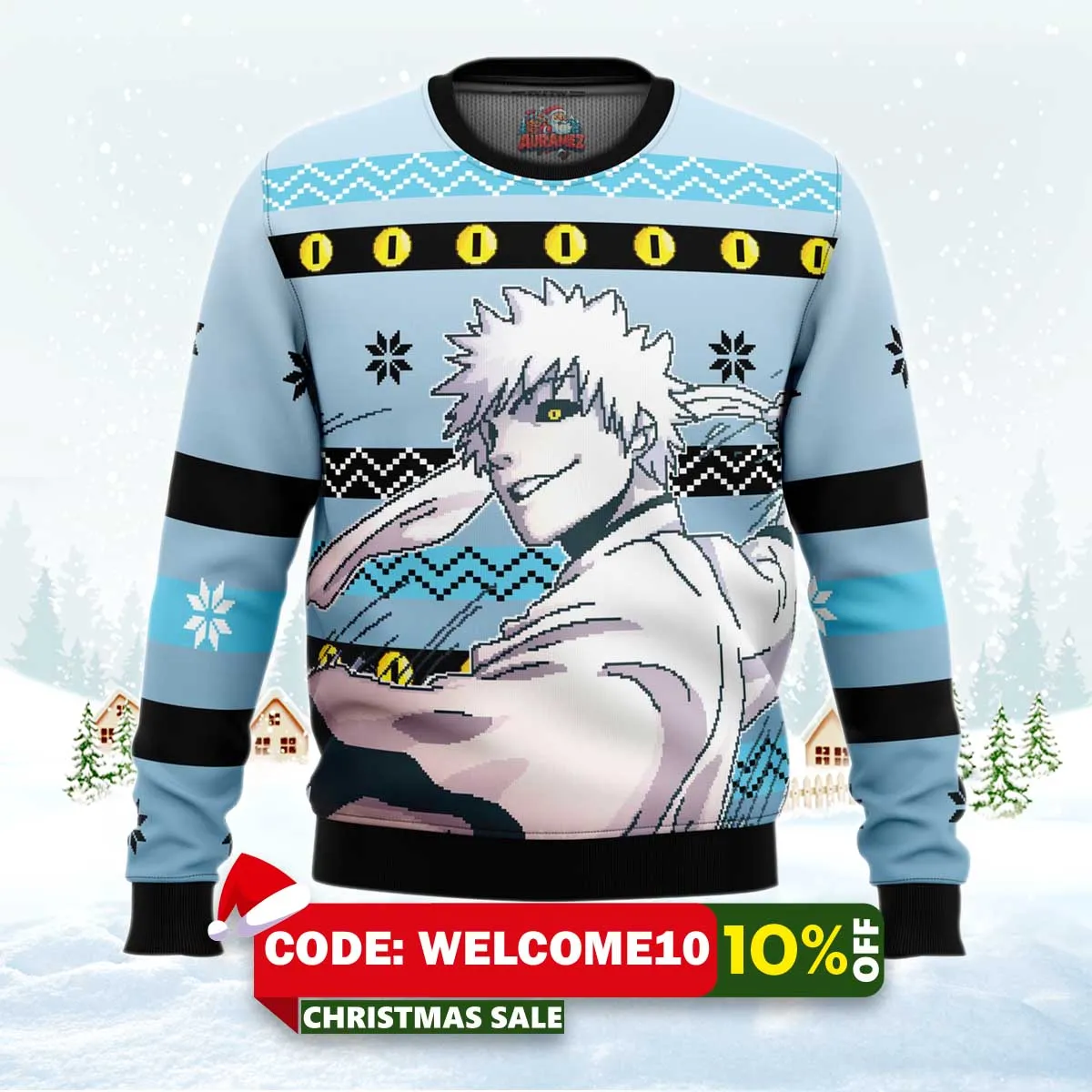 zangetsu bleach ugly christmas sweater 1 zangetsu bleach ugly christmas sweater 1