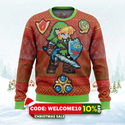 zelda link gems ugly christmas sweater 1