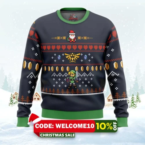 zelda santa link ugly christmas sweater 1