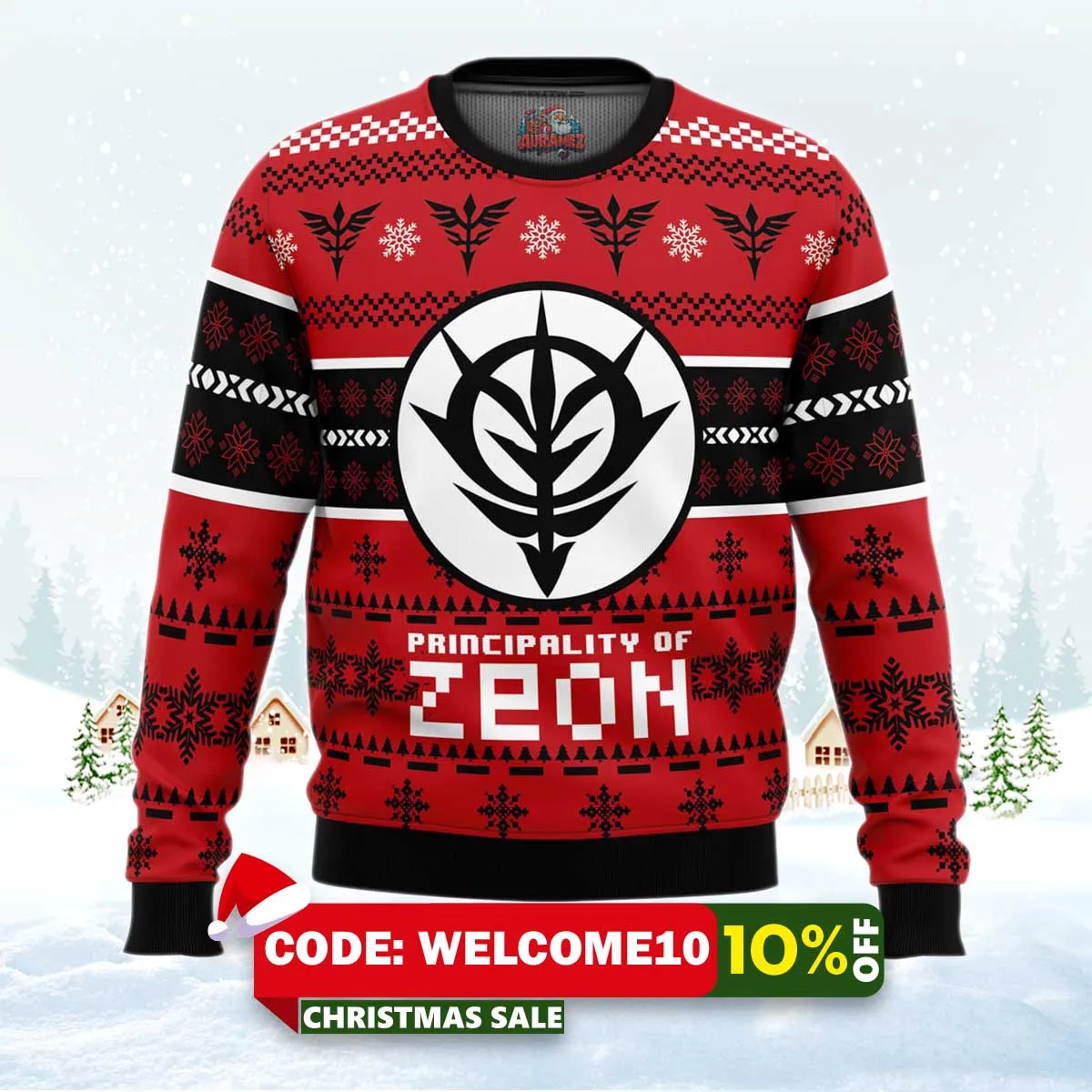 zeon the gundam ugly christmas sweater 1 zeon the gundam ugly christmas sweater 1
