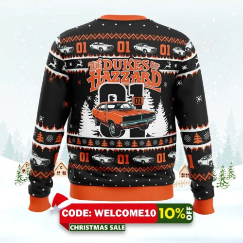 zero one the duke of hazzard ugly christmas sweater 2